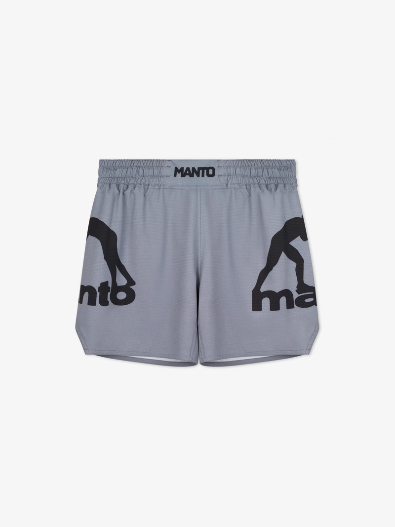 MANTO LOGO DUAL FIGHT SHORTS-grey
